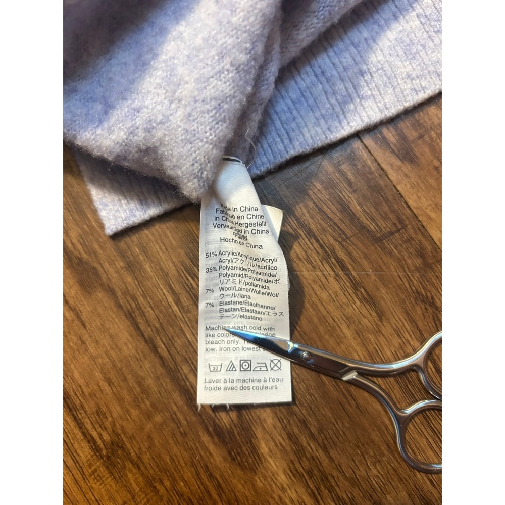 J Crew Light Blue‎ Speckled Knit Crewneck Sweater Long Sleeve cozy warm Size S - Picture 8 of 9
